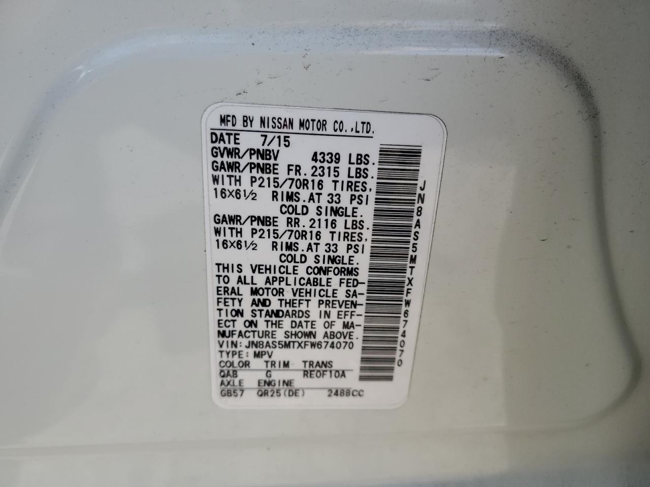 Nissan Rogue S Image 9